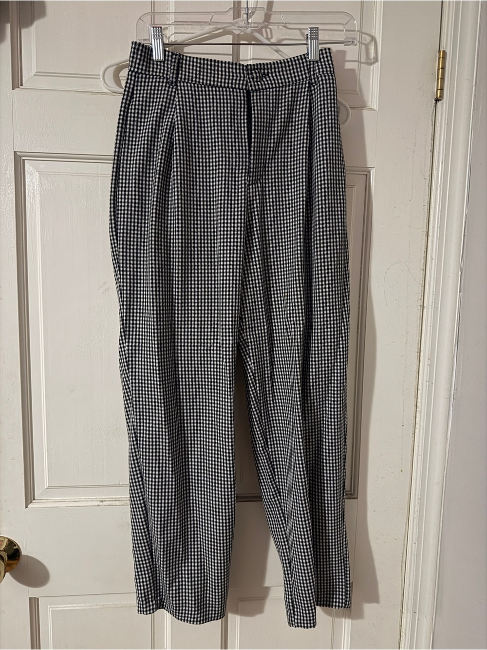 Zara Black and White Gingham Trousers